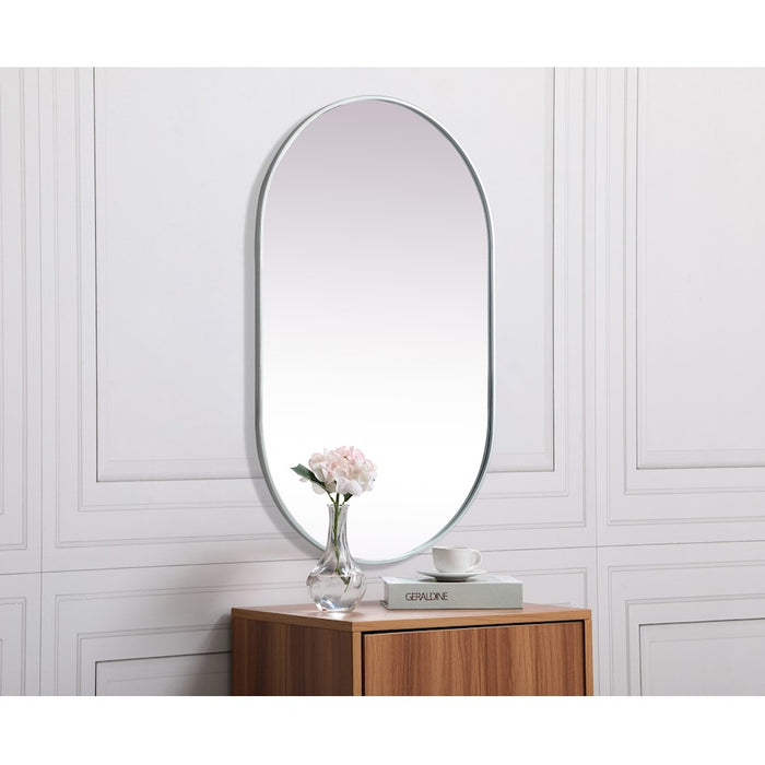 Elegant Decor Asha Metal Frame Oval Mirror 30X48", Silver