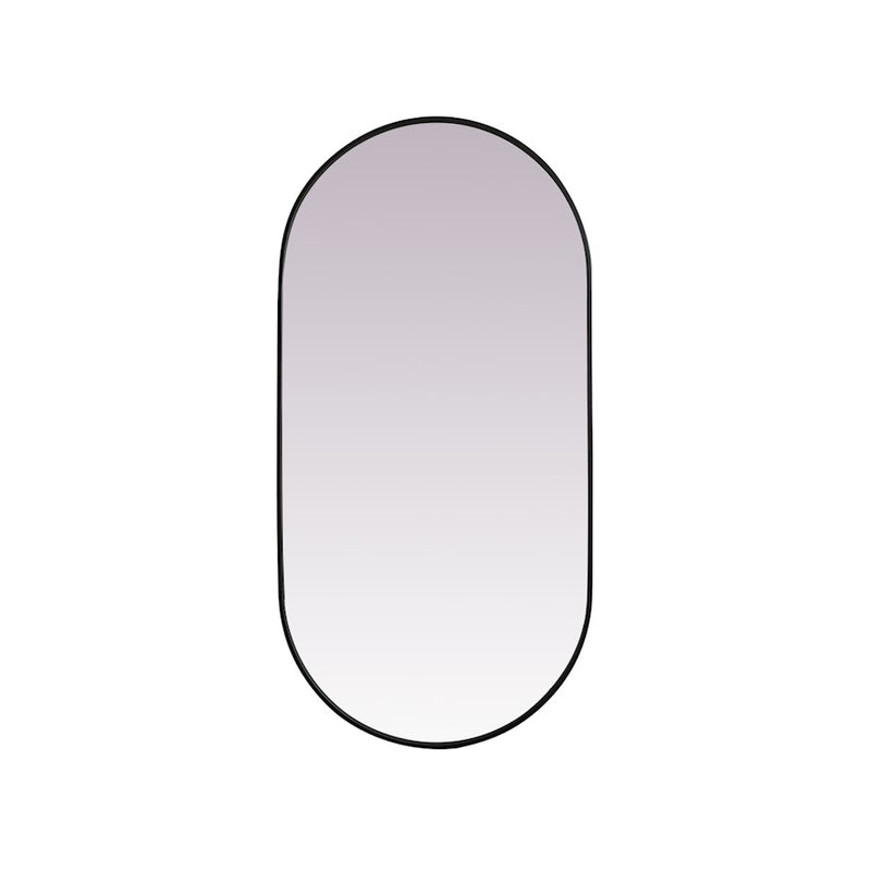 Elegant Decor Asha Metal Frame Oval Mirror 30X60", Black