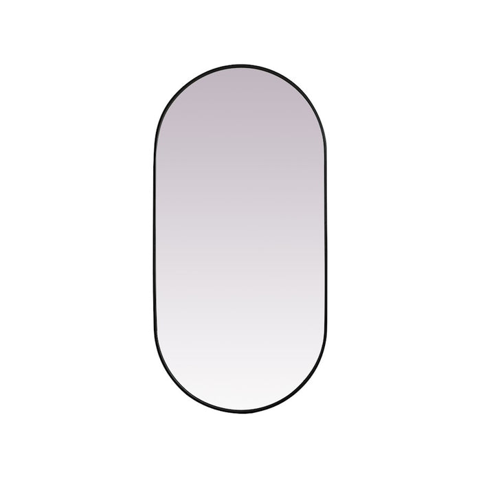 Elegant Decor Asha Metal Frame Oval Mirror 30X60", Black