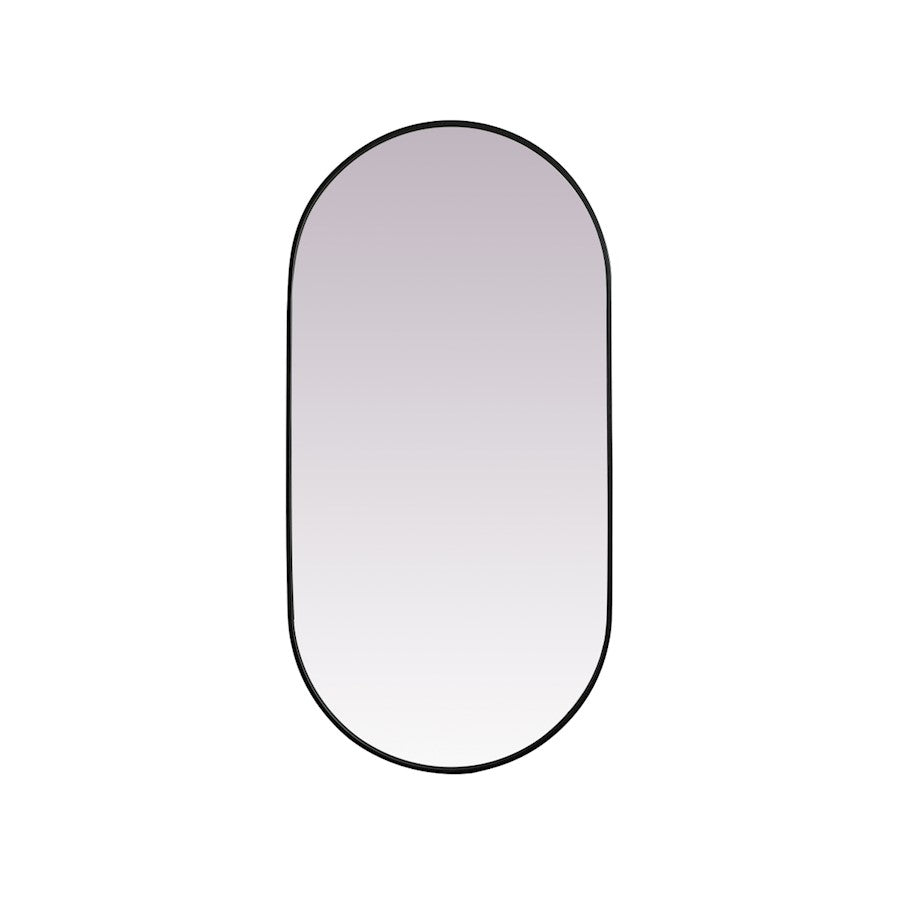 Elegant Decor Asha Metal Frame Oval Mirror 30X60", Black