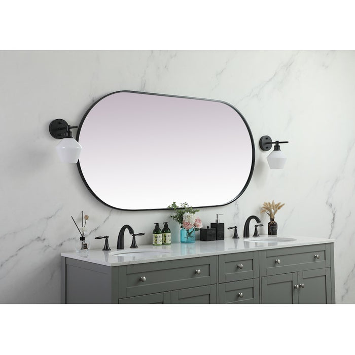 Elegant Decor Asha Metal Frame Oval Mirror 30X60", Black