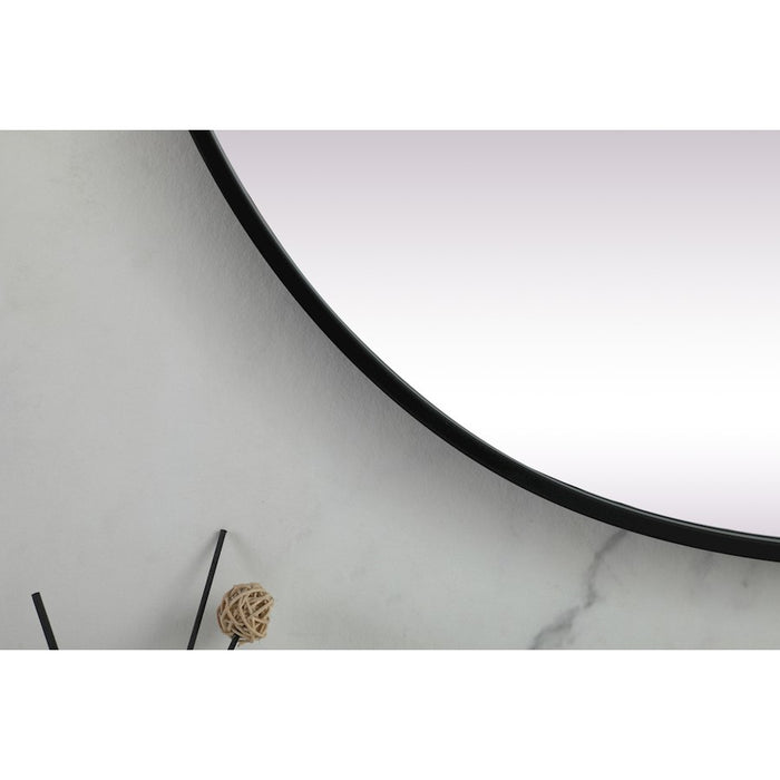 Elegant Decor Asha Metal Frame Oval Mirror 30X60", Black