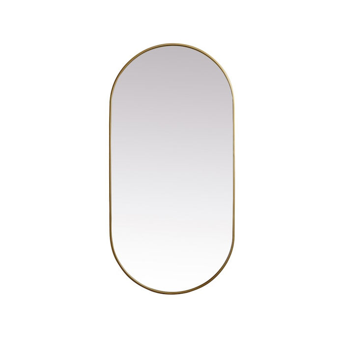 Elegant Decor Asha Metal Frame Oval Mirror 30X60", Brass
