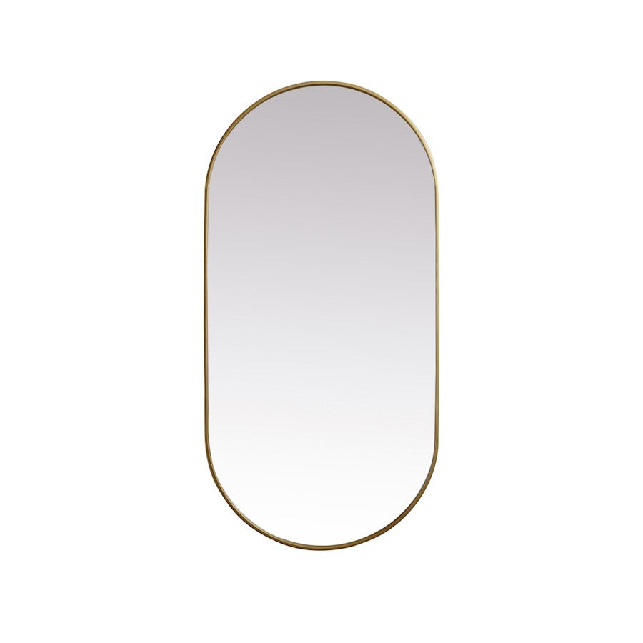 Elegant Decor Asha Metal Frame Oval Mirror 30X60", Brass