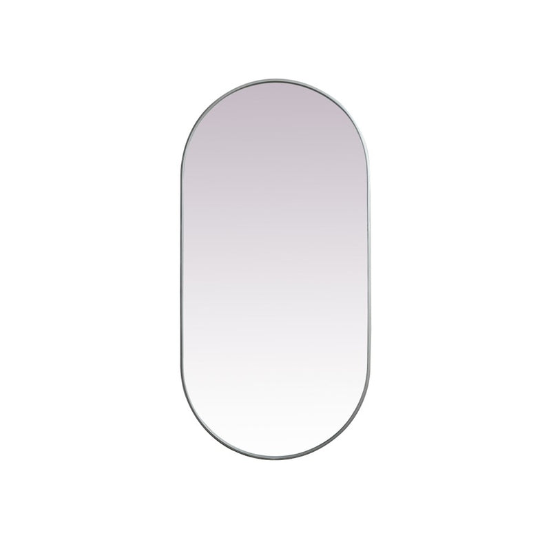 Elegant Decor Asha Metal Frame Oval Mirror 30X60", Silver