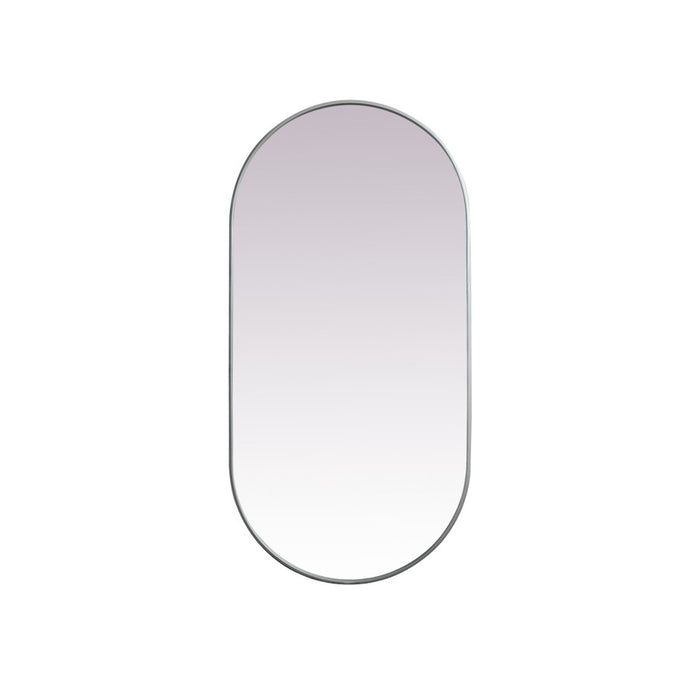 Elegant Decor Asha Metal Frame Oval Mirror 30X60", Silver