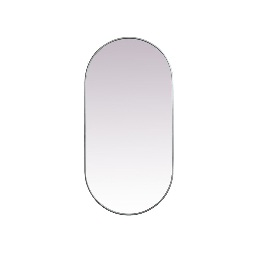 Elegant Decor Asha Metal Frame Oval Mirror 30X60", Silver