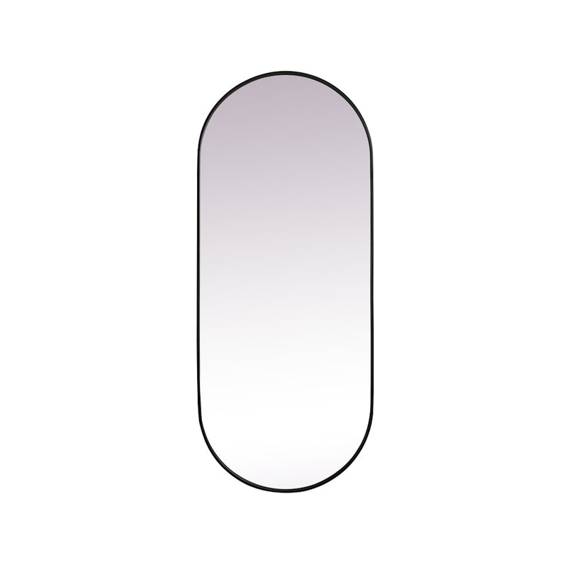 Elegant Decor Asha Metal Frame Oval Mirror 30X72", Black