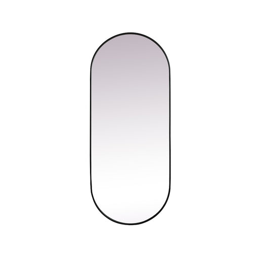 Elegant Decor Asha Metal Frame Oval Mirror 30X72", Black - MR2A3072BLK