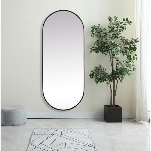 Elegant Decor Asha Metal Frame Oval Mirror 30X72", Black