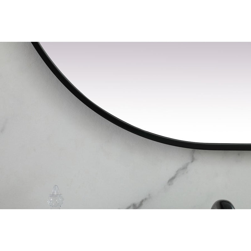Elegant Decor Asha Metal Frame Oval Mirror 30X72", Black
