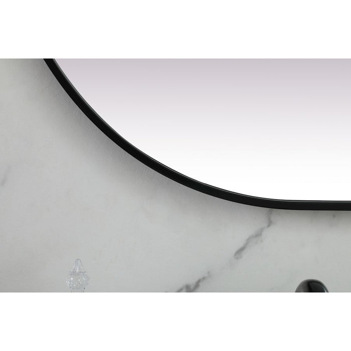 Elegant Decor Asha Metal Frame Oval Mirror 30X72", Black