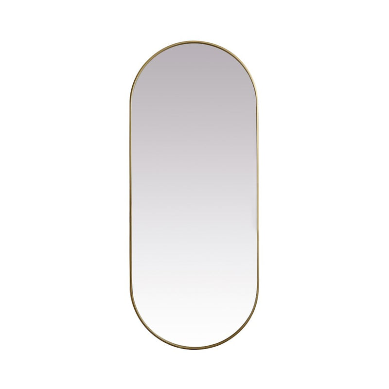Elegant Decor Asha Metal Frame Oval Mirror 30X72", Brass