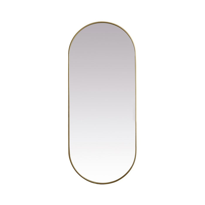 Elegant Decor Asha Metal Frame Oval Mirror 30X72", Brass