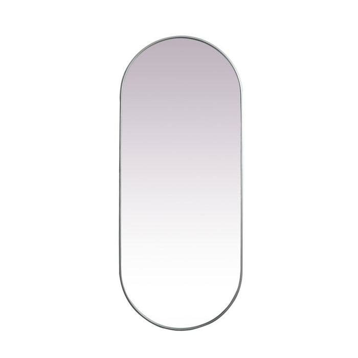 Elegant Decor Asha Metal Frame Oval Mirror 30X72", Silver