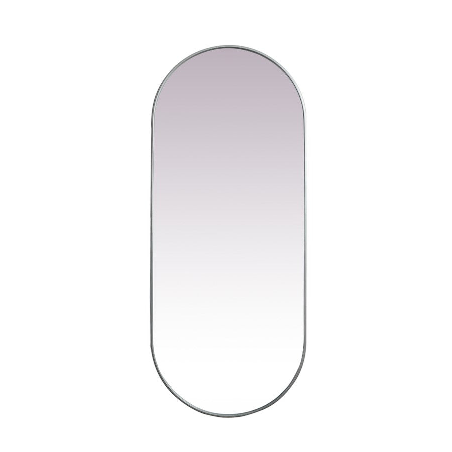 Elegant Decor Asha Metal Frame Oval Mirror 30X72", Silver