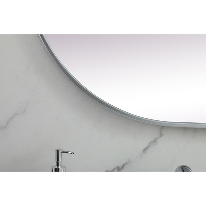 Elegant Decor Asha Metal Frame Oval Mirror 30X72", Silver