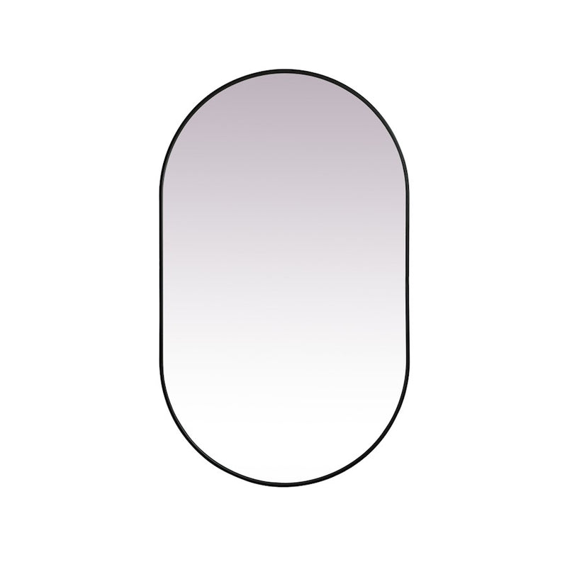 Elegant Decor Asha Metal Frame Oval Mirror 36X60", Black