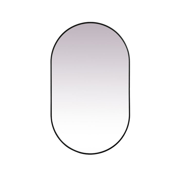 Elegant Decor Asha Metal Frame Oval Mirror 36X60", Black
