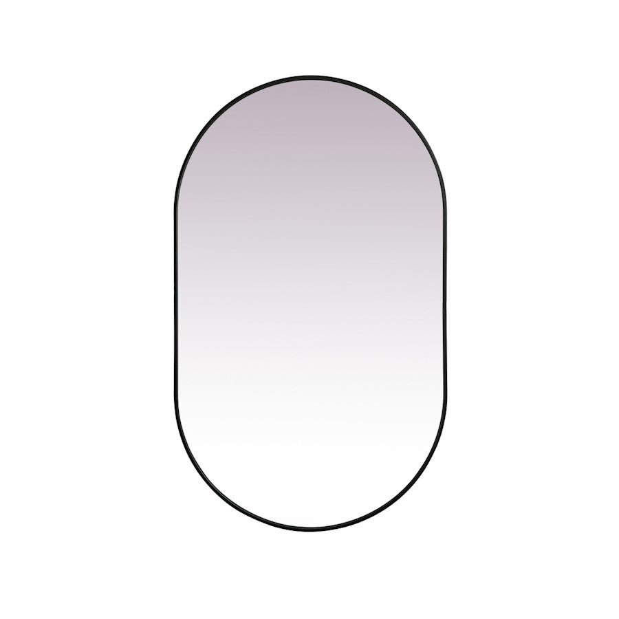 Elegant Decor Asha Metal Frame Oval Mirror 36X60", Black