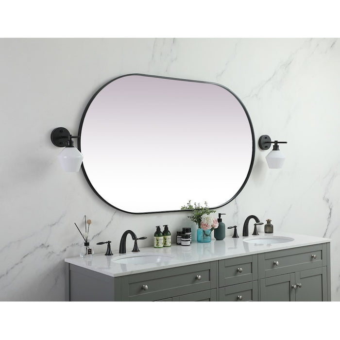 Elegant Decor Asha Metal Frame Oval Mirror 36X60", Black