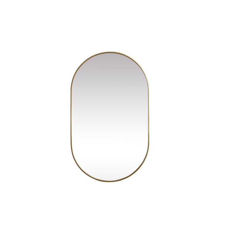 Elegant Decor Asha Metal Frame Oval Mirror 36X60", Brass
