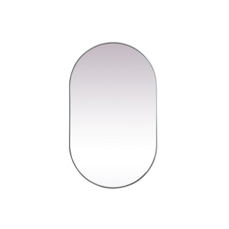 Elegant Decor Asha Metal Frame Oval Mirror 36X60", Silver