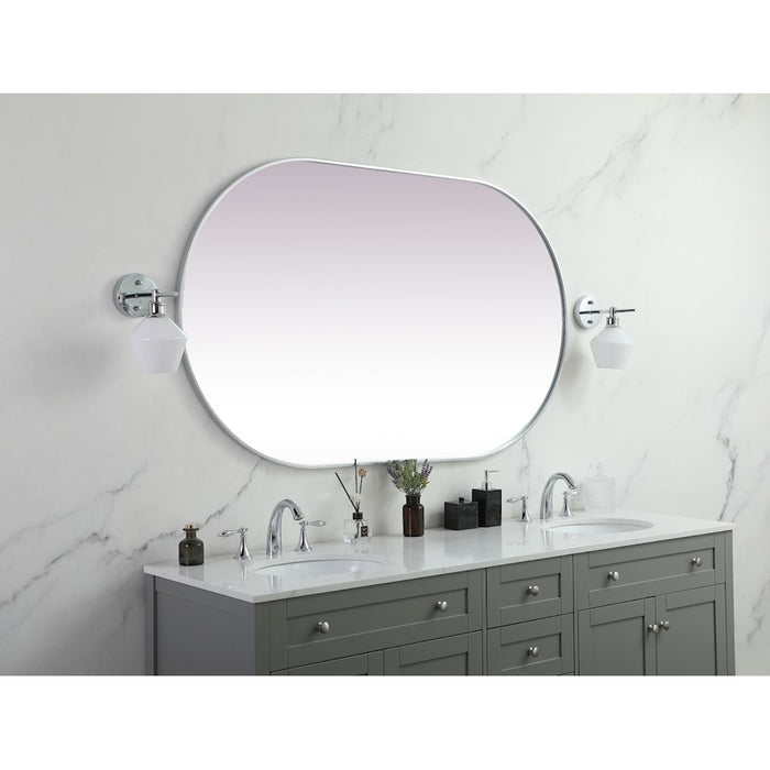 Elegant Decor Asha Metal Frame Oval Mirror 36X60", Silver