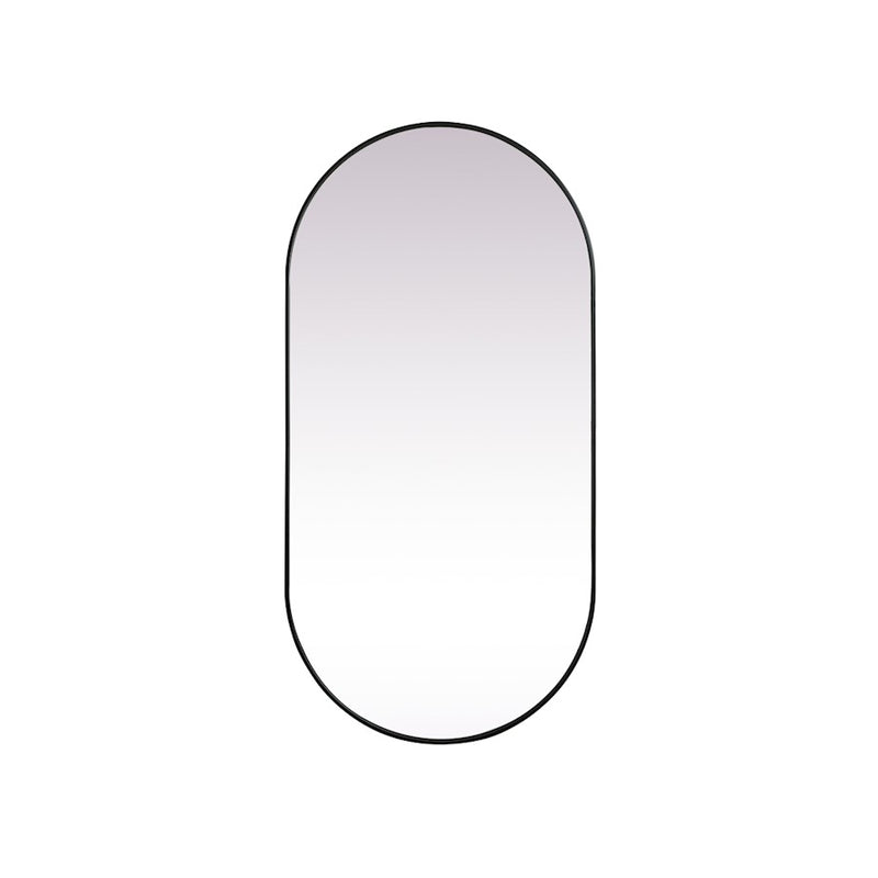 Elegant Decor Asha Metal Frame Oval Mirror 36X72", Black