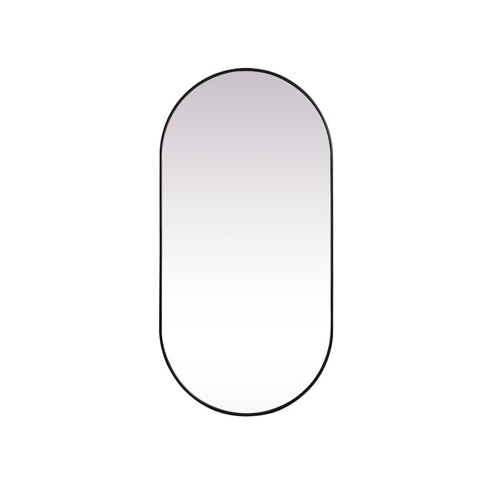 Elegant Decor Asha Metal Frame Oval Mirror 36X72", Black