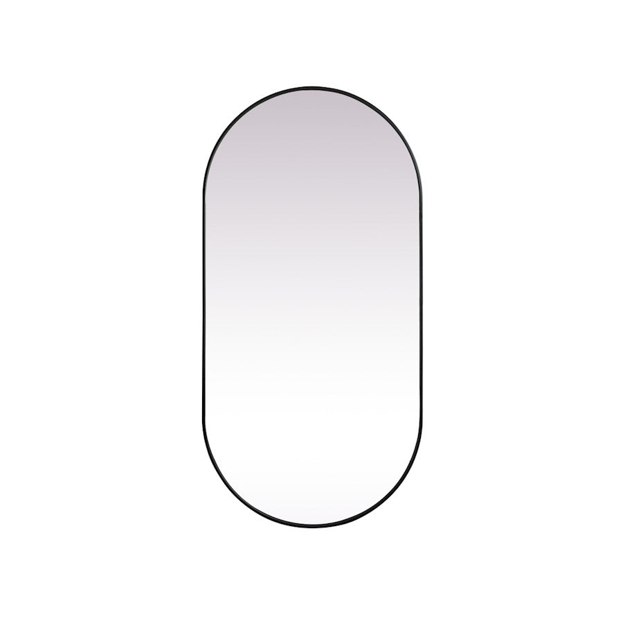 Elegant Decor Asha Metal Frame Oval Mirror 36X72", Black