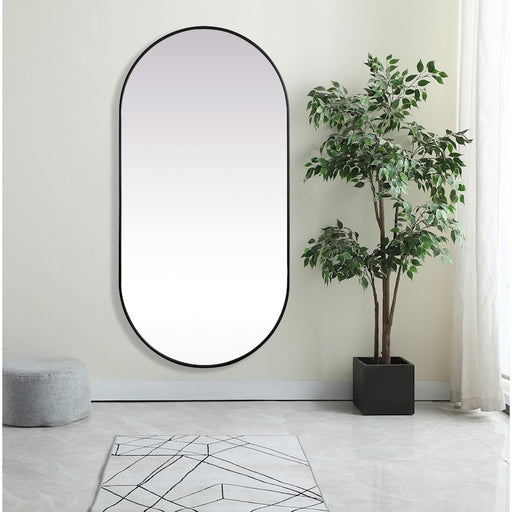 Elegant Decor Asha Metal Frame Oval Mirror 36X72", Black