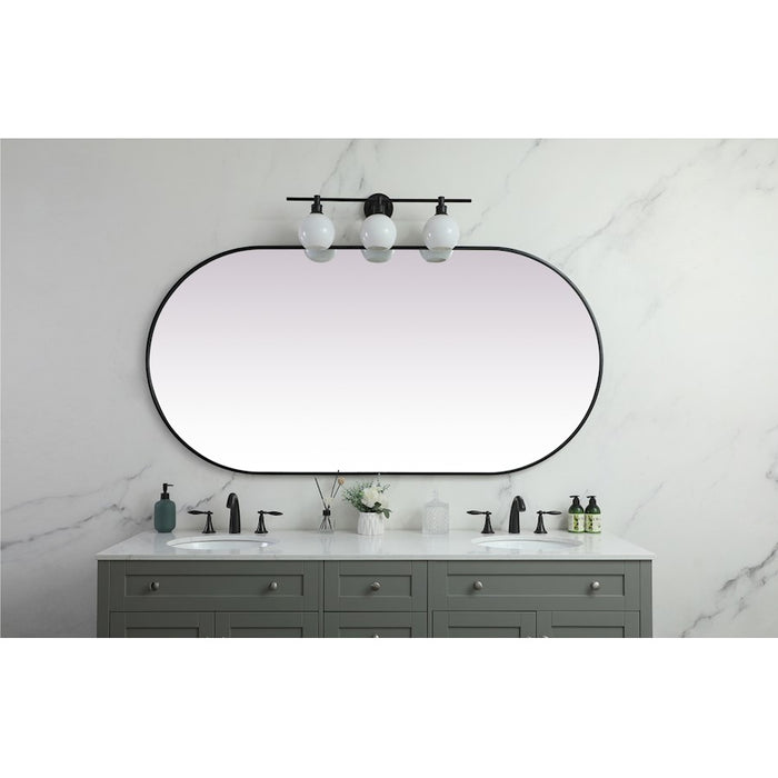 Elegant Decor Asha Metal Frame Oval Mirror 36X72", Black