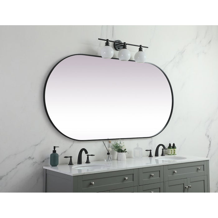 Elegant Decor Asha Metal Frame Oval Mirror 36X72", Black