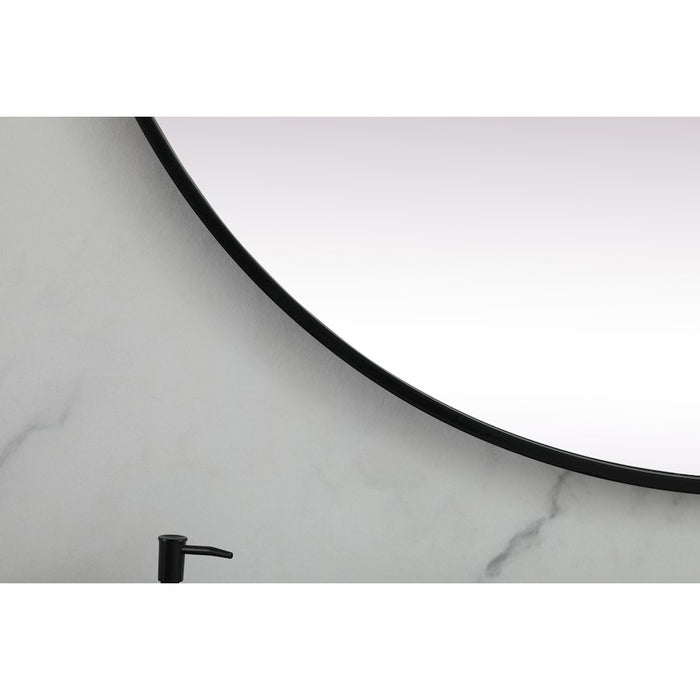 Elegant Decor Asha Metal Frame Oval Mirror 36X72", Black