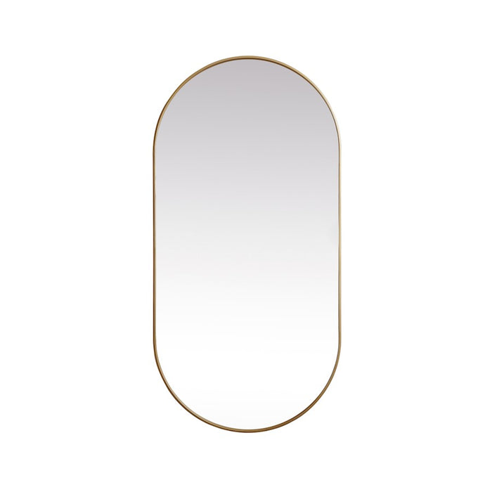 Elegant Decor Asha Metal Frame Oval Mirror 36X72", Brass