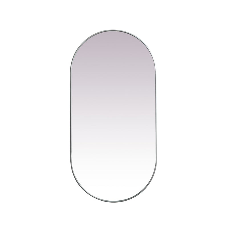 Elegant Decor Asha Metal Frame Oval Mirror 36X72", Silver