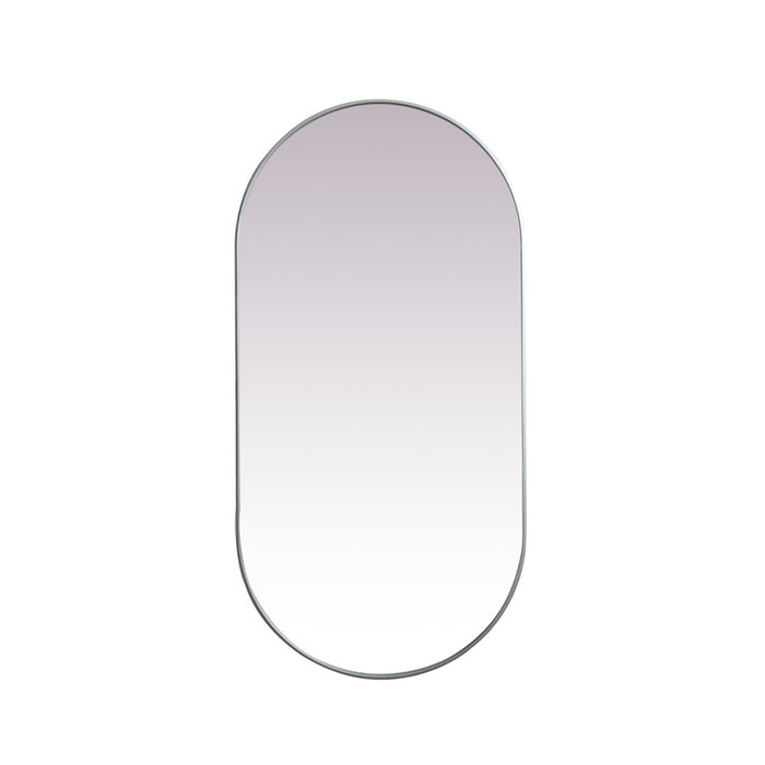 Elegant Decor Asha Metal Frame Oval Mirror 36X72", Silver