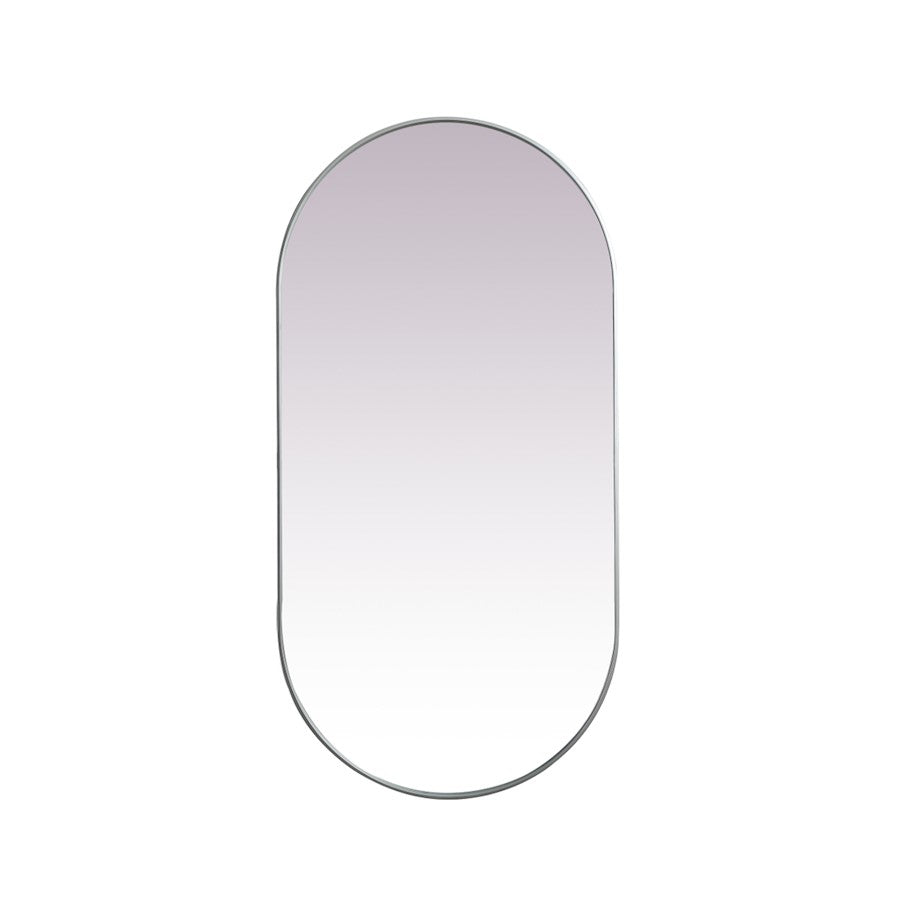 Elegant Decor Asha Metal Frame Oval Mirror 36X72", Silver