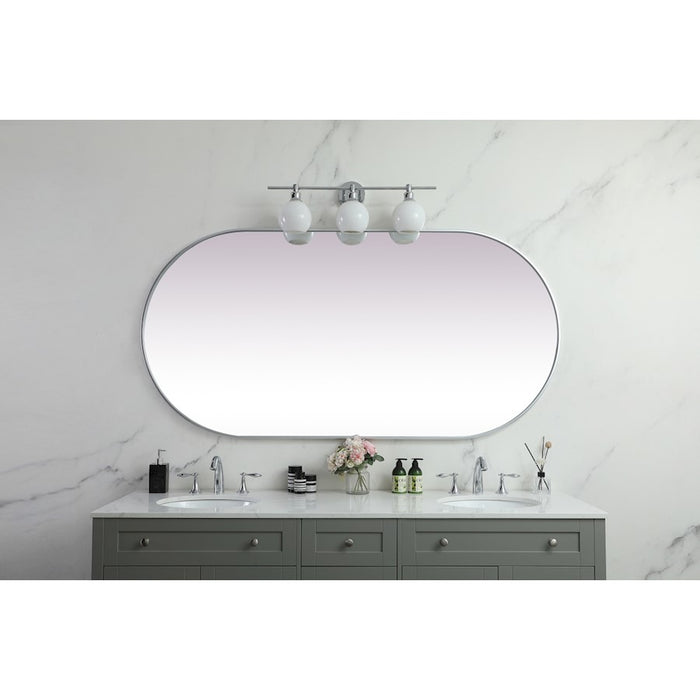 Elegant Decor Asha Metal Frame Oval Mirror 36X72", Silver