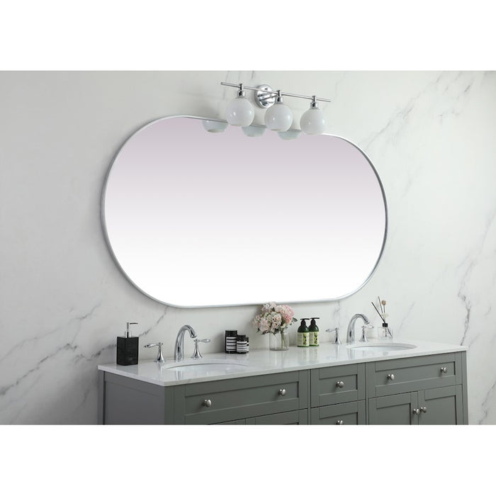 Elegant Decor Asha Metal Frame Oval Mirror 36X72", Silver