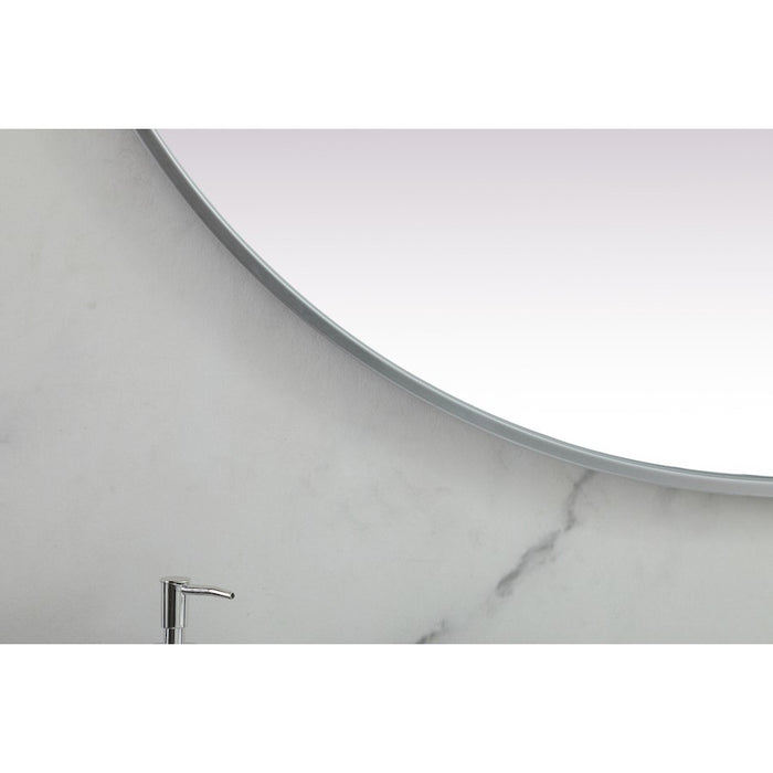 Elegant Decor Asha Metal Frame Oval Mirror 36X72", Silver
