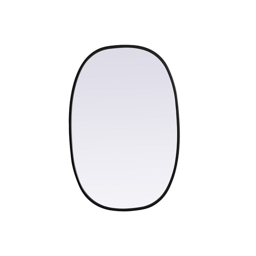 Elegant Decor Brynn Metal Frame Oval Mirror 20X30", Black