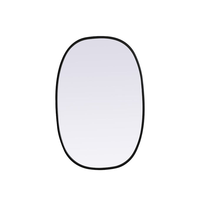 Elegant Decor Brynn Metal Frame Oval Mirror 20X30", Black