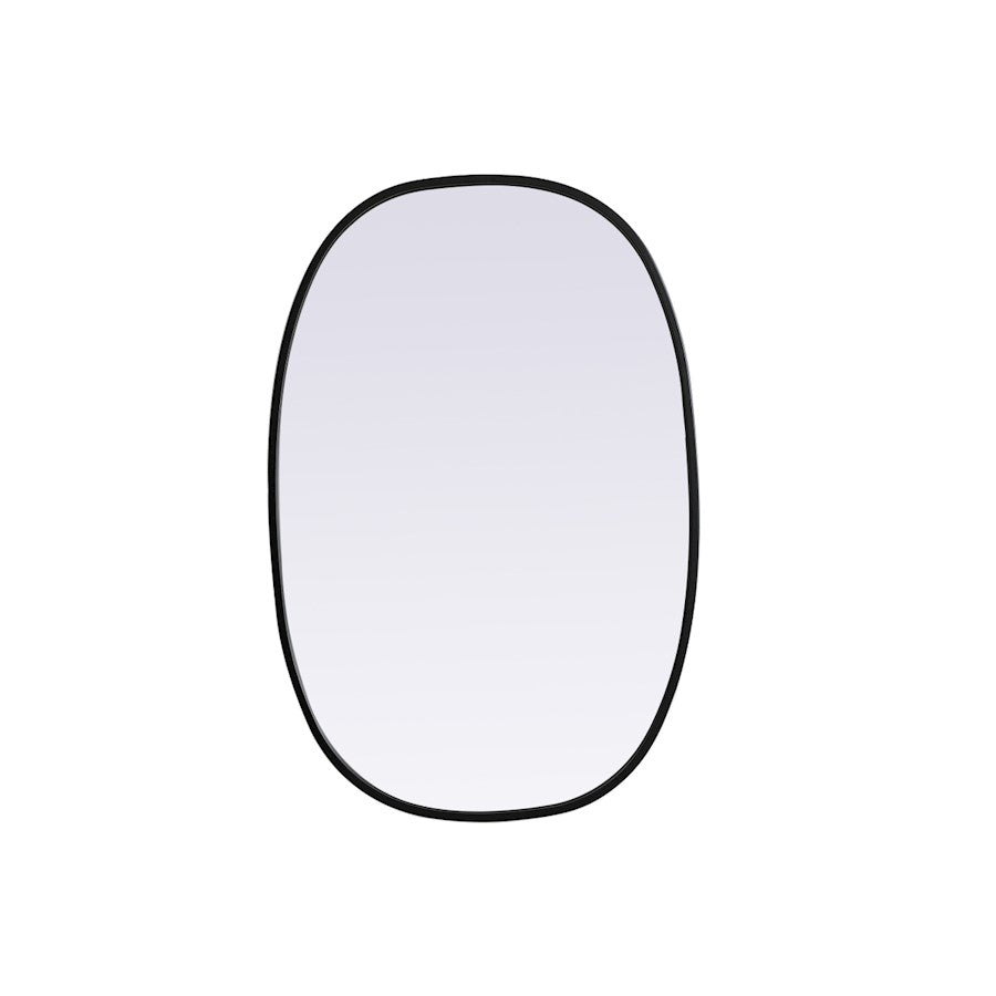 Elegant Decor Brynn Metal Frame Oval Mirror 20X30", Black