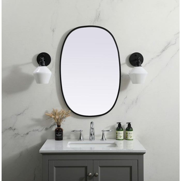 Elegant Decor Brynn Metal Frame Oval Mirror 20X30", Black