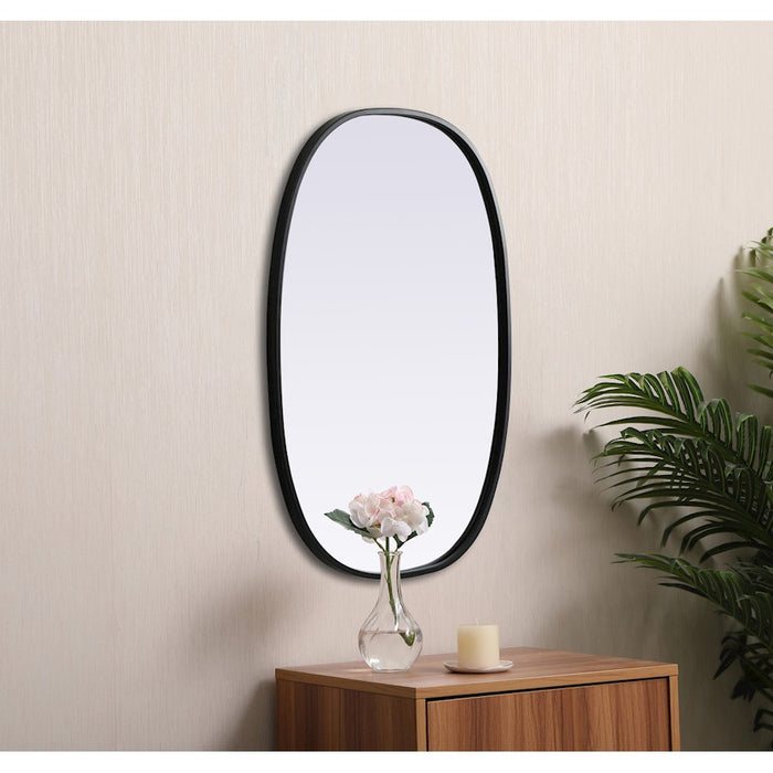 Elegant Decor Brynn Metal Frame Oval Mirror 20X30", Black