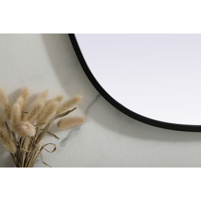 Elegant Decor Brynn Metal Frame Oval Mirror 20X30", Black
