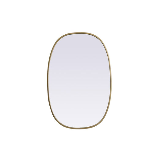 Elegant Decor Brynn Metal Frame Oval Mirror 20X30", Brass