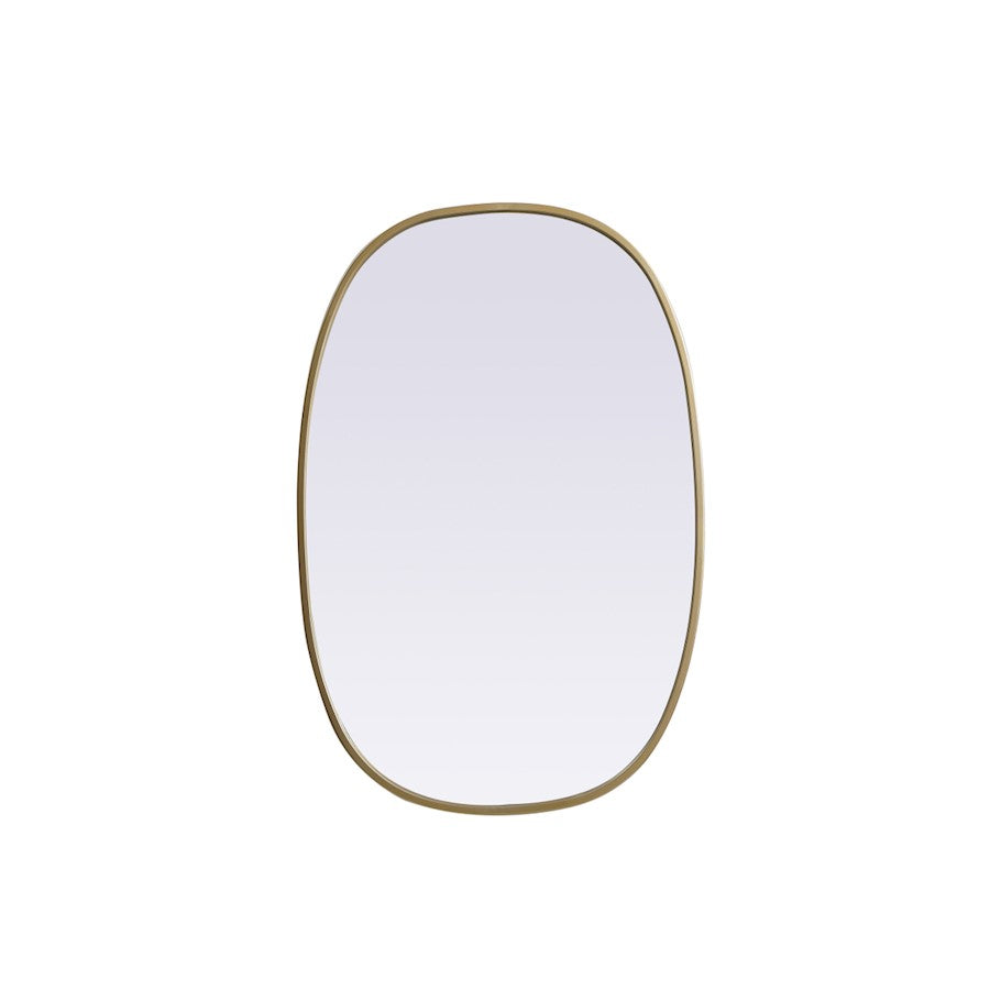 Elegant Decor Brynn Metal Frame Oval Mirror 20X30", Brass
